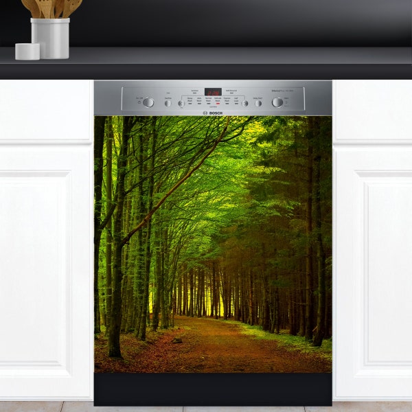 Dishwasher Cover Choose Magnet Or Vinyl Decal Sticker, Road Through The Green Forest Design D0095- choose your size from the menu.