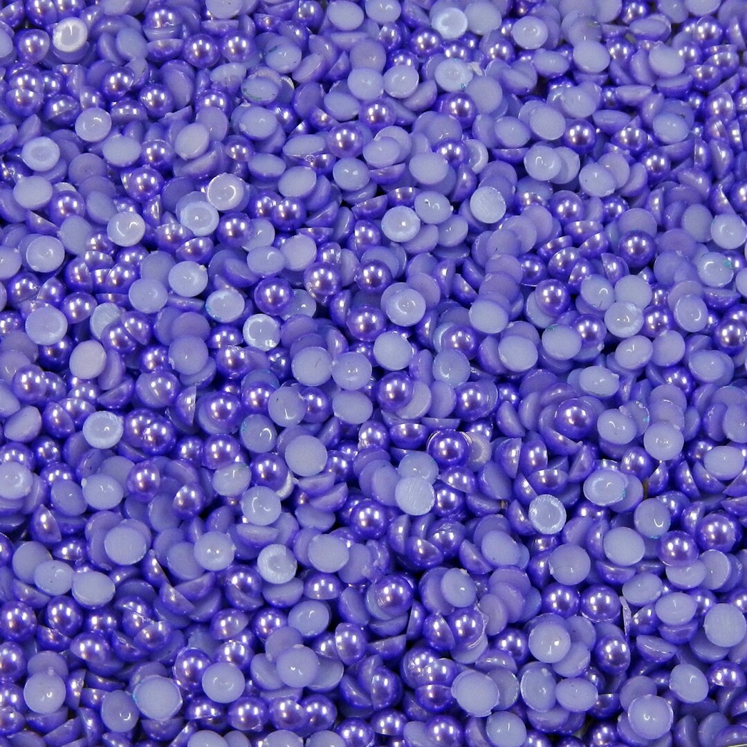 1000 African Violet Half Pearl Beads Flat Back Craft - Etsy