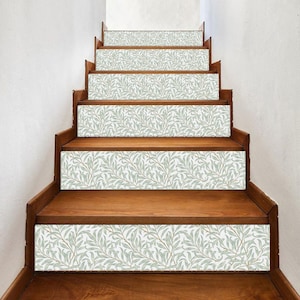 Willow Bough by William Morris Design  stair riser, tile stickers 7 inch X 36 inch strips #0187 - Choose the number of strips from the menu.