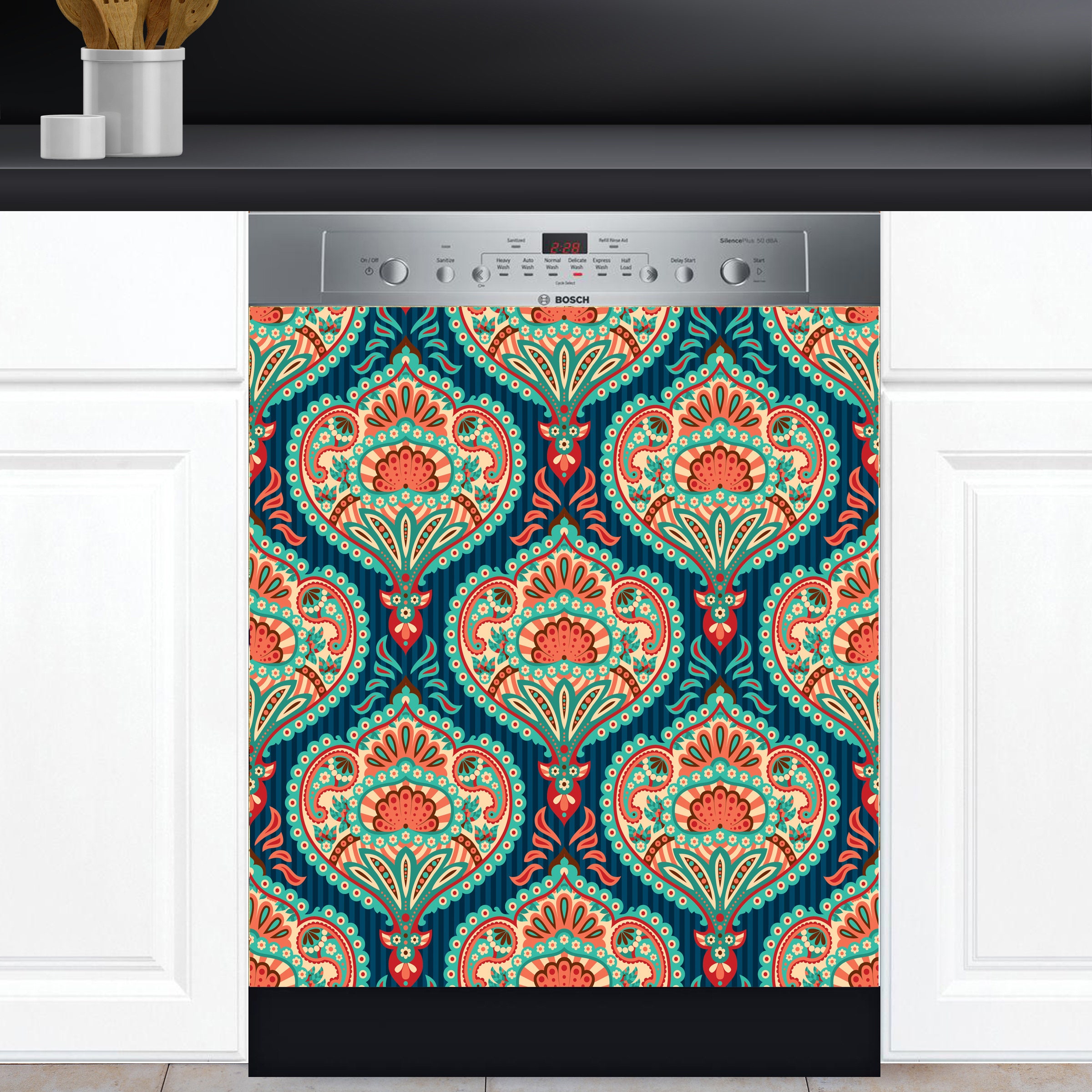 Dishwasher Cover Choose or Vinyl Decal Sticker Floral Etsy