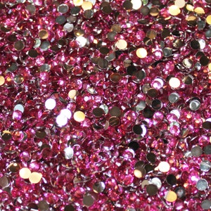 1000 Crystal Flat Back Resin Rhinestones Gems, Light Rose, Choose Your Size ss6, ss12, ss16, ss20