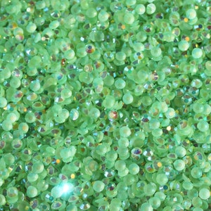 1000 Crystal Flat Back Resin Rhinestones Gems, Green AB Choose Your Size ss6, ss12, ss16, ss20