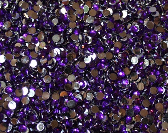 1000 Crystal Flat Back Resin Rhinestones Gems, Violet, Choose Your Size ss6, ss12, ss16, ss20