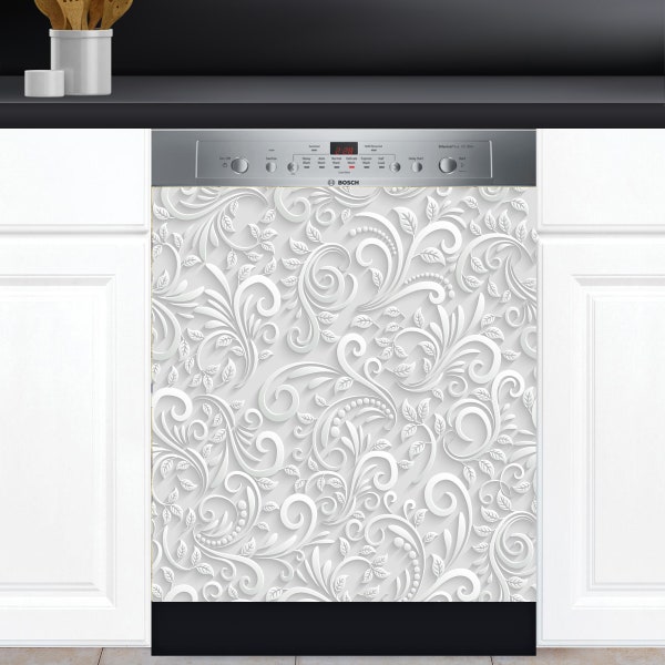 Dishwasher Cover Choose Magnet Or Vinyl Decal Sticker, Floral Design D0209- choose your type from the menu.