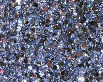 1000 Crystal Flat Back Resin Rhinestones Gems, Light Sapphire, Choose Your Size ss6, ss12, ss16, ss20