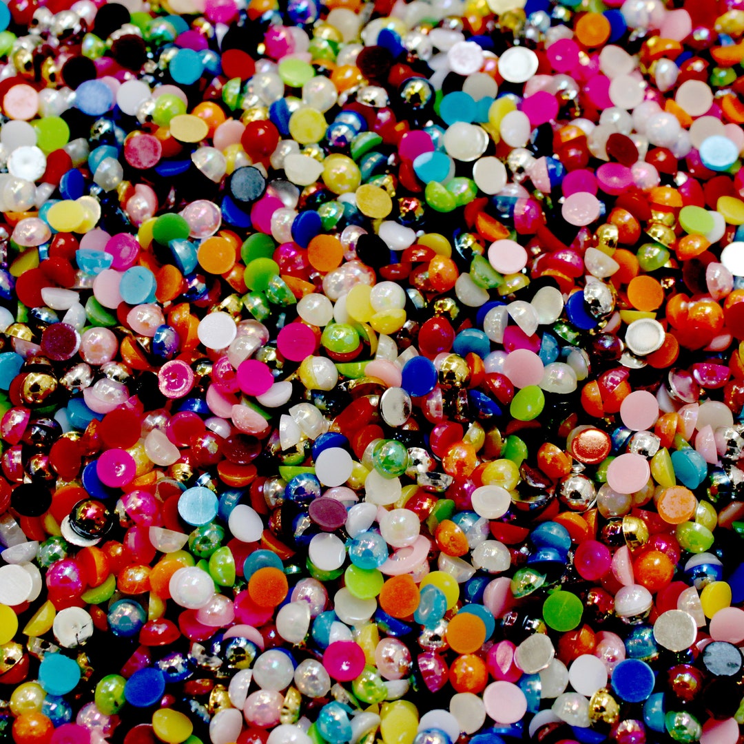 1000 AB Half Pearl Beads Flat Back Craft Scrapbooking Choose Etsy