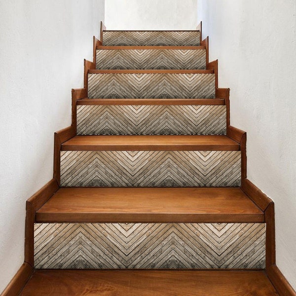 Light brown wood stair riser, window sill, tile stickers 7 inch X 36 inch strips #0002- - Choose the number of strips needed from the menu.