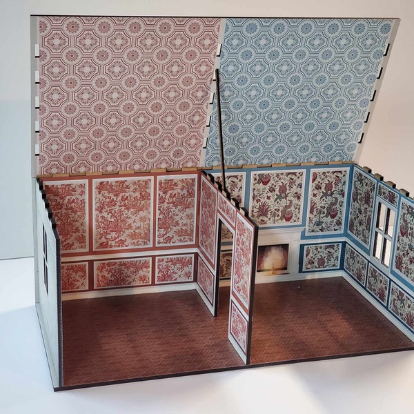 Stackable Dollhouse Room Box Kit| Dollhouse Room Box | 1:12 Scale Miniature | Diorama | Multiple Rooms Configuration I Sturdy 1/4 inch MDF