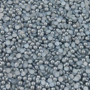 1000 Steel Color Half Pearl Beads Flat Back, Craft Scrapbooking Choose Size image 1