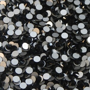 720pcs Jet Black Silverfoiled NON Hotfix Rhinestones,  ss6, ss10, ss16, ss20  Choose Your Size