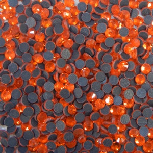 720pcs DMC Iron On Hotfix Rhinestones, Orange ss6, ss10, ss16, ss20  Choose Your Size