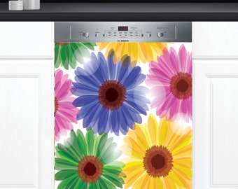 Funda para lavavajillas, elija imán o calcomanía de vinilo, diseño floral D0013: elija su tipo en el menú.