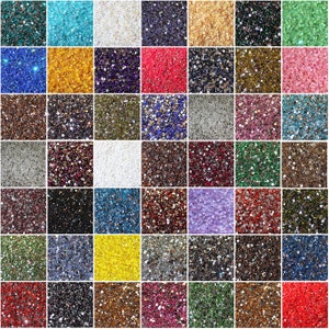 1000 Crystal Flat Back Resin Rhinestones Gems 60 colors, 2mm, 3mm,4mm, 5mm, 6.5mm