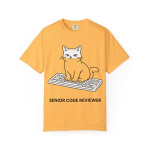 Senior Code Reviewer Cat Shirt - Funny Programmer Gift - Software Developer Tee - Cat Lover Coder Gift