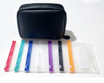 Travel Pill Organizer, Faux Leather Medicine Case, Multi-Compartment Storage Bag
