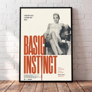 Basic Instinct — Alternative Minimalist Movie Poster Print | Mid Century Neo-Noir Cinema Art | Retro Indie Film Fan Wall Decor