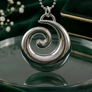 Vintage Sterling Swirl Necklace - Etsy