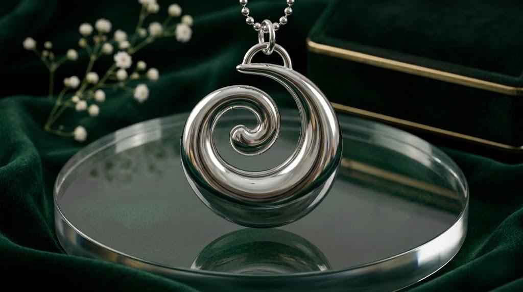 Vintage Sterling Swirl Necklace - Etsy