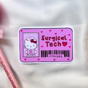 Insignia de enfermero/a registrado/a (RN BSN / ADN) con pegatina de Hello Kitty / Técnico/a quirúrgico/a imagen 7