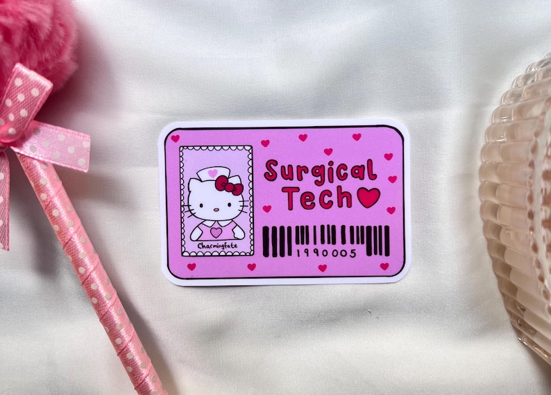 Insignia de enfermero/a registrado/a (RN BSN / ADN) con pegatina de Hello Kitty / Técnico/a quirúrgico/a imagen 7