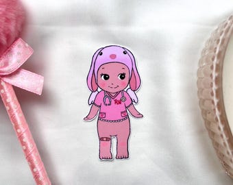 Pegatina de enfermera Sonny Angel Lop Bunny / Cow RN / Letras personalizadas