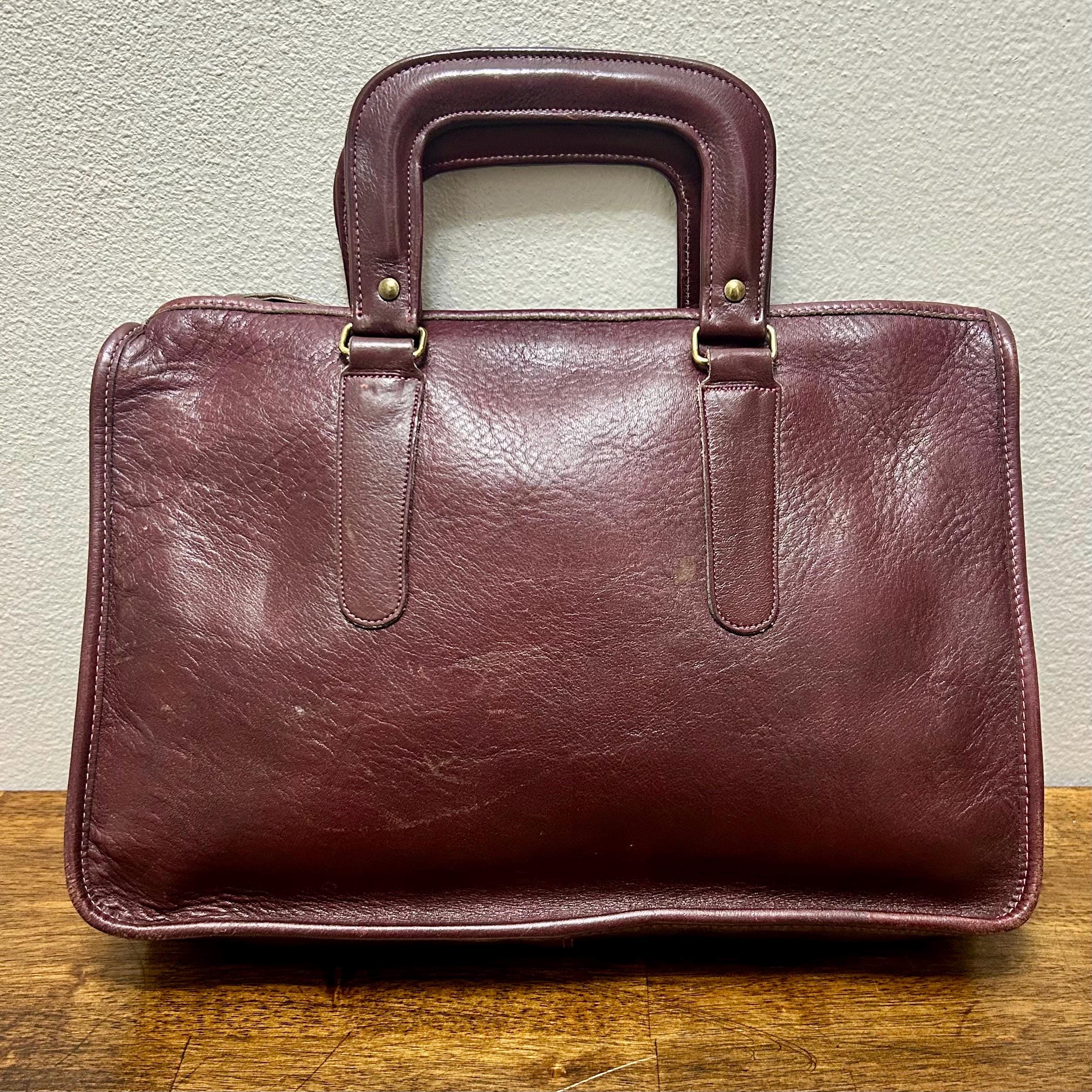 Vintage Red Coach Briefcase Satchel - Etsy