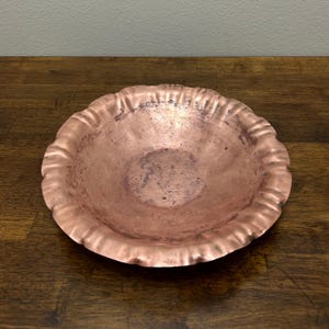 Drumgold Vintage Copper Decorative Bowl with Fluted Edges