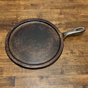 Vintage Pagoel Cast Iron Comal, 8” mexikansk tortillagryta, Hecho och Mexico rund platt stekpanna