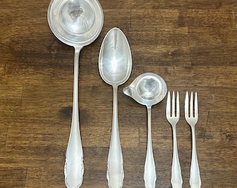Cucharón, cucharón para salsa, cuchara para servir o tenedor para pastel WMF de plata vintage – Utensilios de servir alemanes, se venden por unidad.