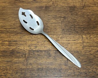 工芸品 California Old school spoon Vintage Ekco Sauce Spoon, Floral Pierced Slotted Spoon Replacement