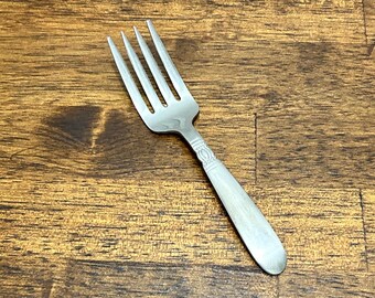 Vintage Karen by Nasco Baby Fork, Stainless Child Flatware, Made in Japan Toddler Fork, Mid Century Kids Silverware Replacement