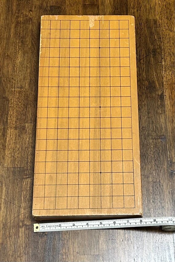 Vintage Wooden Go & Shogi Board, Double Sided Folding Game Board