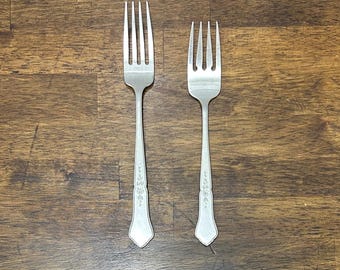 Vintage Oneida Ashmore Salad Fork, Stainless Steel Replacement Flatware, Floral, Sold Individually