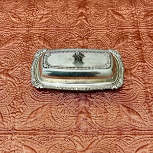 Silverplate Vintage Covered Butter Dish with Ornate Design - Mid-Century Kitchen, For Brunch Entertaining