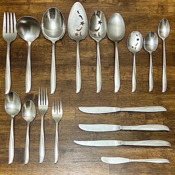 オネイダ ONEIDA ナイフ ＆ フォーク スターリングシルバー Vintage Oneida Twin Star Pierced Spoon, Dessert Server, Fork or