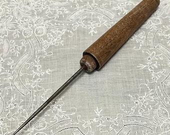 Picahielos vintage con mango de madera, herramienta de bar, picahielos para cócteles, herramienta de cocina rústica, picahielos de estilo antiguo