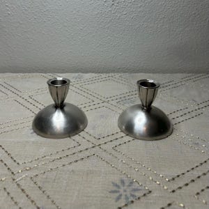 Oneida Vintage Silverplate Candle Holders, Mid-Century Modern Candlestick Holders