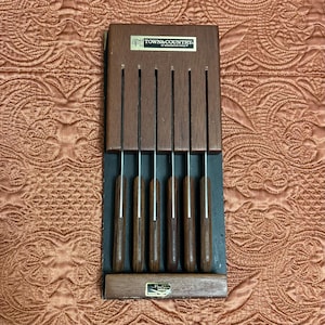 Vintage Washington Forge Steakmesser - Town & Country Set mit Holzhalter