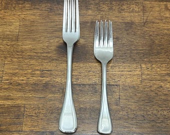 Tenedor de ensalada o tenedor Ginebra satinado vintage Hampton Silversmiths, acero inoxidable, se vende por unidad