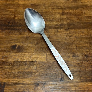 Vintage Cherry Blossom Stainless Basting Spoon, Japan
