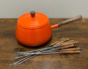 Caquelon / Casserole Le Creuset Vintage – Modèle Paon – Émail – Occasion Bon état