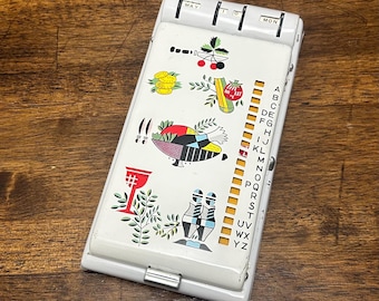 Vintage Address Book with Perpetual Calendar, Atomic Mid Century Desk Organizer, 1950s Telephone Index