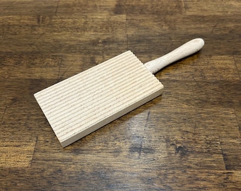 Tábua de madeira vintage para nhoque, utensílio artesanal para massa, utensílio de cozinha italiano, ferramenta para fazer garganelli, ferramenta para fazer massa