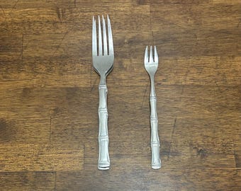 Tenedor de bambú vintage de Northland Sumatra o tenedor de cóctel: Repuestos de cubiertos de acero inoxidable