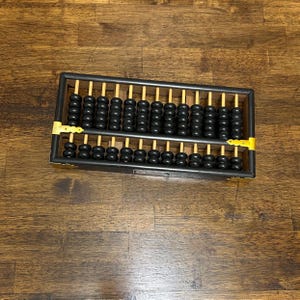 Lotus Flower Vintage Chinese Abacus, Soroban, Wood and Bamboo, 13 Columns