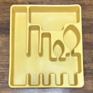 Organizador de cajones para utensilios Rubbermaid Vintage Harvest Gold, bandeja para cubiertos