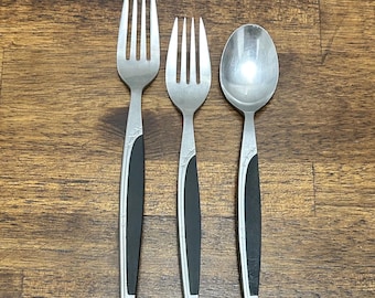 Vintage Atomic Starburst Ebony Elegance Teaspoon, Mar-crest Japan