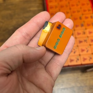 Vintage Buttersotch Mahjong Set in Leather Case, Yuen Chong WKS, 155 Tiles, Complete Chinese Mah Jongg Game image 12