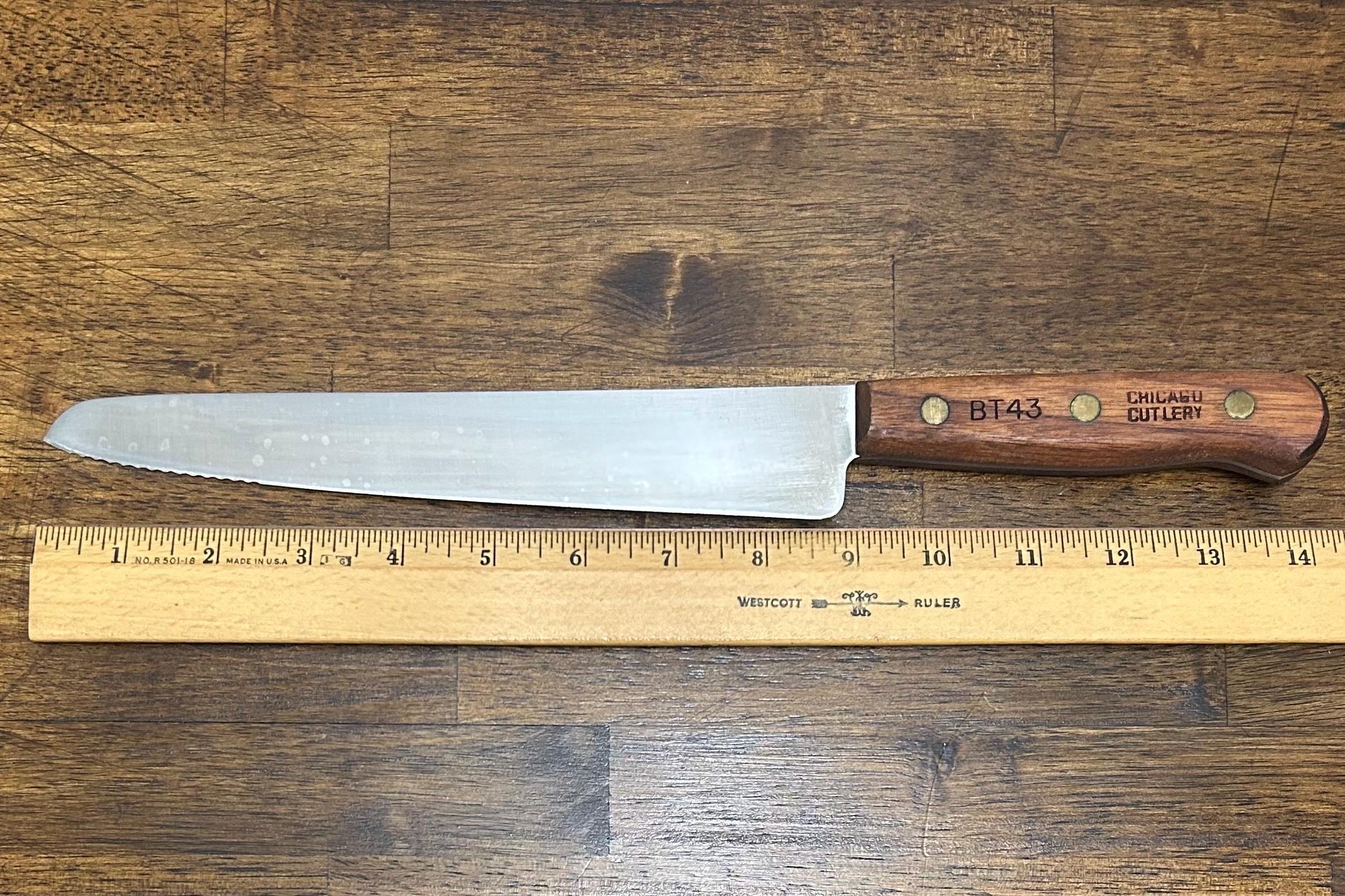 Vintage Chicago Cutlery Chef Knife, Serrated Bread Knife, Carving 