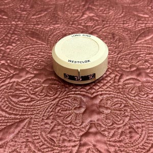 Westclox Vintage Long Ring Kitchen Timer, Off-White, For Parts or Prop - Not Working